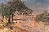 Sunset Canvas Paintings - View Of Kronenberg Castle At Sunset
